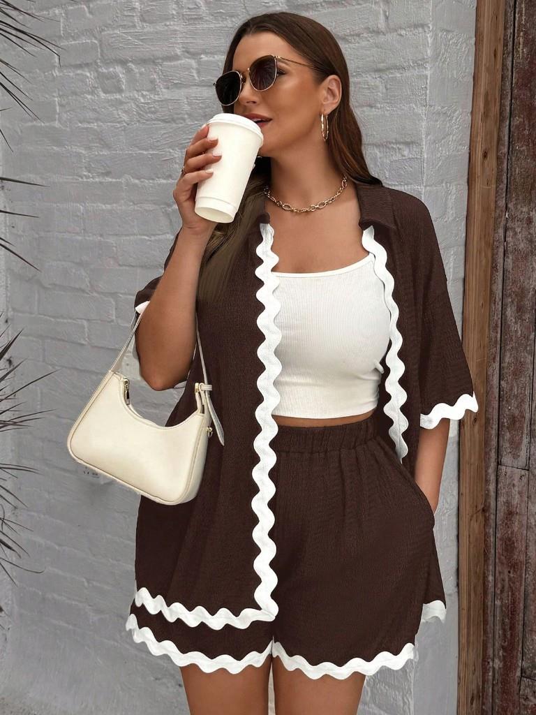 Ensemble chocolat festonné